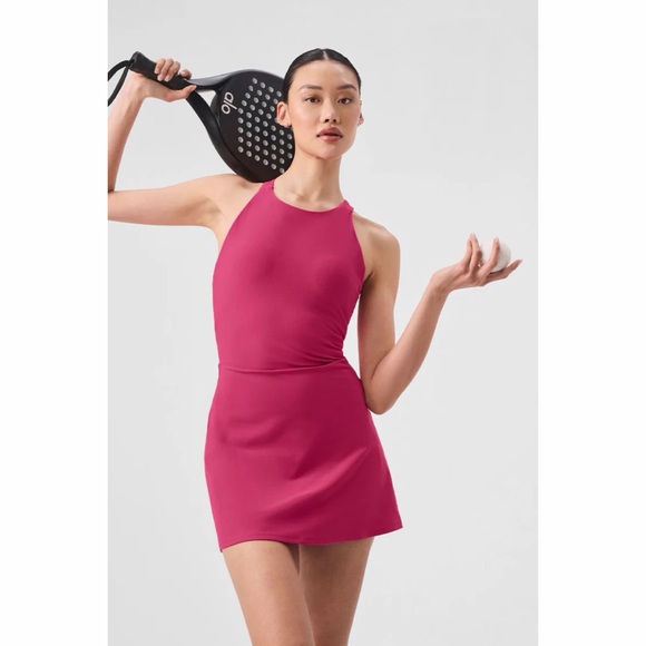 NWT Alo Yoga Alosoft Backspin Dress - Pink Summer Crush - Picture 2 of 12